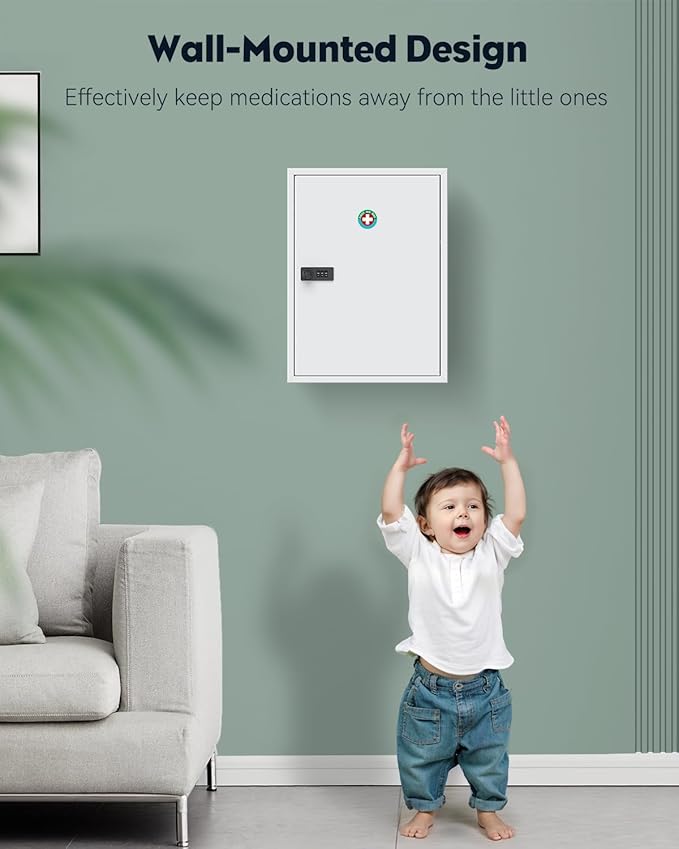 Uniclife Locking Medicine Cabinet, Medication Lock Cabinet - Image 4