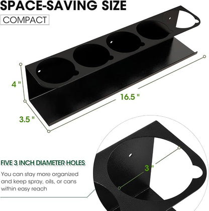 Touri 4 Pack Spray Can Holder for Garage and Workspace, Wall-Mounted Steel - Image 2