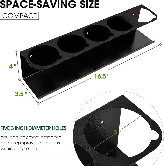 Touri 2 Pack Spray Can Holder for Garage and Workspace, Wall-Mounted Steel - Image 2