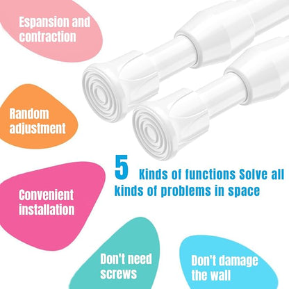 AIZESI Spring Tension Curtain Rods Short Tension Rod - Image 2