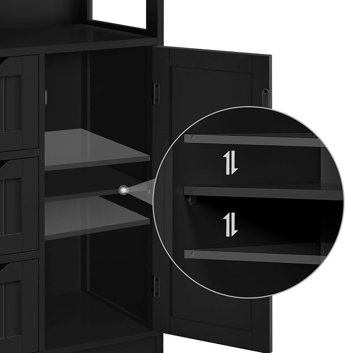 Yaheetech Bathroom Floor Cabinet, Free Standing Wooden Storage Cabinet Multiple - Image 7