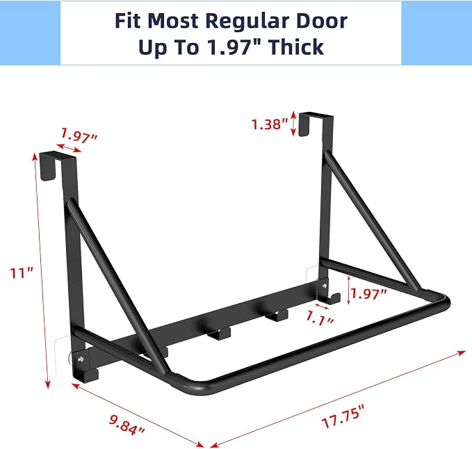 CHJgroup Over The Door Clothes Hanger, Metal Clothes Rack - Image 2