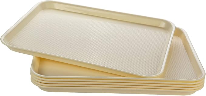 Eslite Rectangular Plastic Serving Trays, Fast Food Serving Cafeteria Trays by Eslite