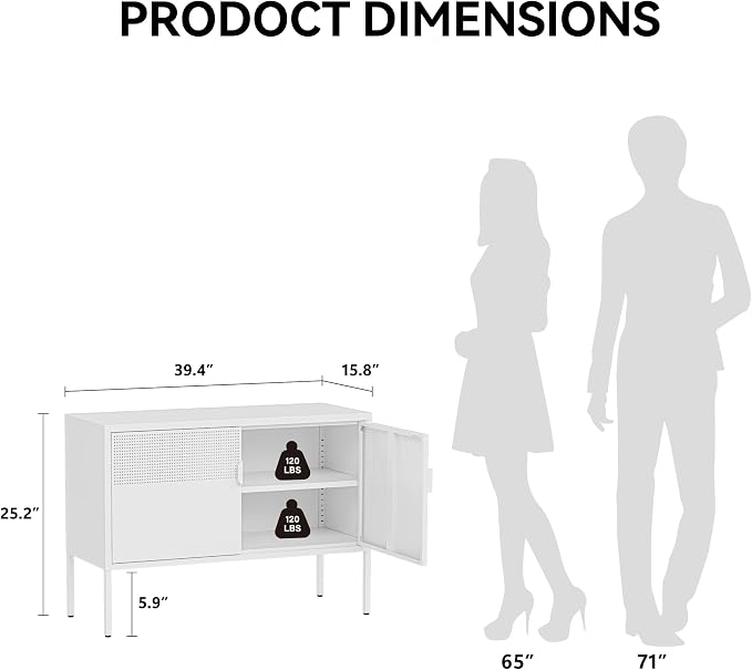 COFaR TV Stand for TVs up to 75 Inch, Metal Entertainment Center - Image 2