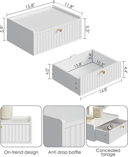 Floating Nightstand, Wall Mounted Night Stand - Image 2
