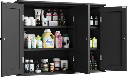 ChooChoo Laundry Cabinet with 3 Doors and Adjustable Shelves | 9.06"D x 31.1"W - Image 8