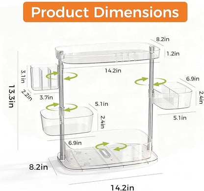 Rotating Makeup Vanity Organizer, Bathroom Countertop Cosmetic Skin Care Storage - Image 2