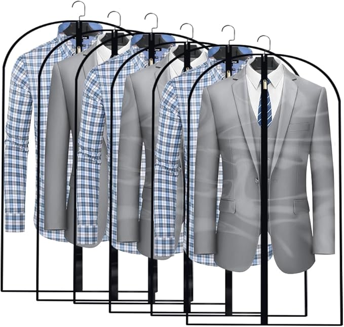 Clear Garment Bags for Hanging Clothes Travel Suit Bags for Closet Storage by HomeClean