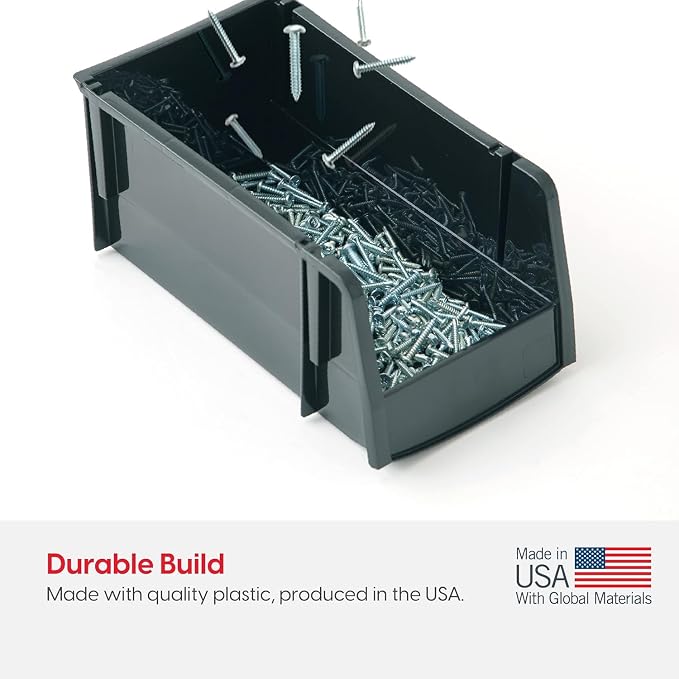 IRIS USA Medium Stackable Storage Bins, |Made in USA|, Plastic Open Front Shelf - Image 5