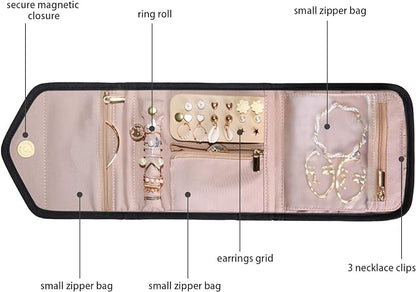 BAGSMART Travel Jewelry Organizer Case Foldable Jewelry Roll - Image 3