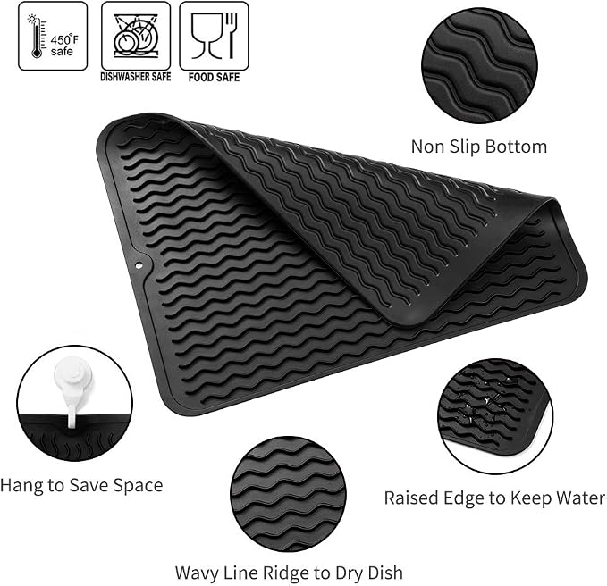 Silicone Dish Drying Mat for Multiple Usage, Easy clean, Eco-friendly, - Image 3
