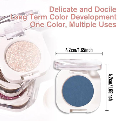 Dark Blue Single Matte Eyeshadow Makeup, Neutral Powde Eye Shadow - Image 5