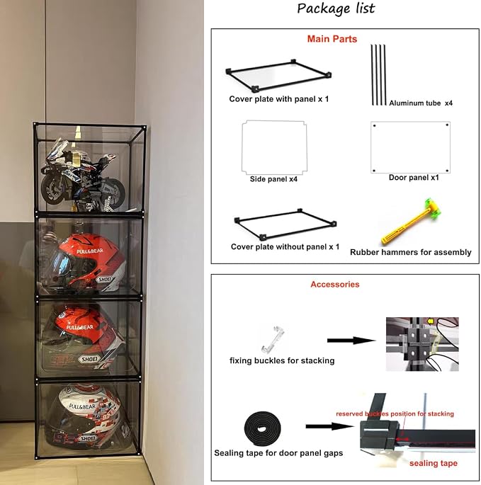 Motorcycle Helmet Storage Rack, Helmet Organize Display Cabinet - Image 5