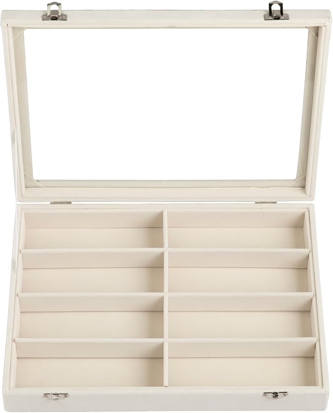 Frebeauty Sunglass Organizer, Velvet Glasses Organizer, 8-Slot Sunglasses Tray - Image 2