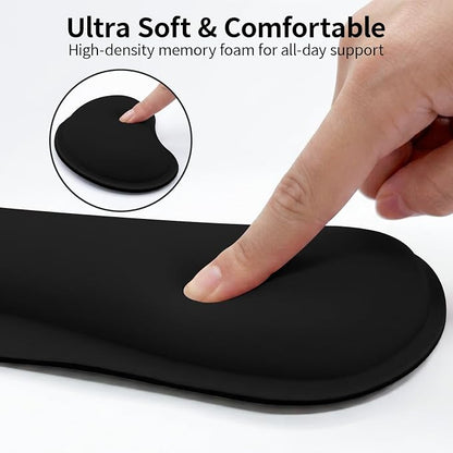 Bloss 2 Black Wrist Rest for Mouse & Keyboard, Ergonomic Wrist Support | Soft - Image 5