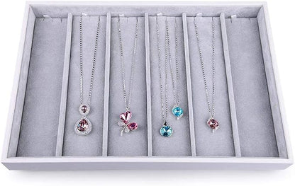 Oirlv Velvet Stackable Jewelry Tray Display Organizer, Necklace Pendant | Soft - Image 3