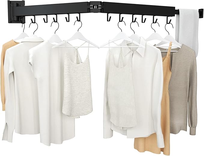 Wall Mount Clothes Drying Rack, 2-Fold Foldable & Sturdy Laundry Drying Rack by Kelisiting