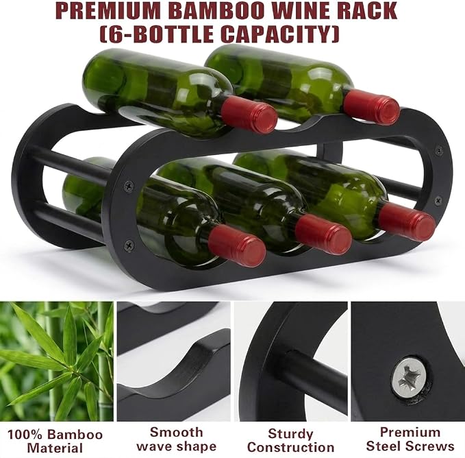 PEKER Wine Rack – Small Countertop Wine Rack & Wine Bottle Holder - Image 3