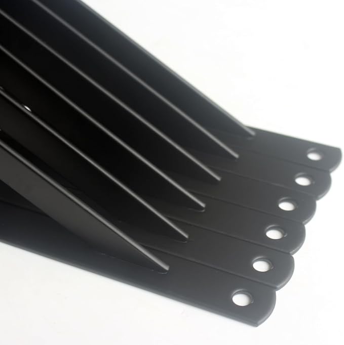 12 Pack L6 x H 3.5" Black Heavy Duty Shelf Brackets - Image 3