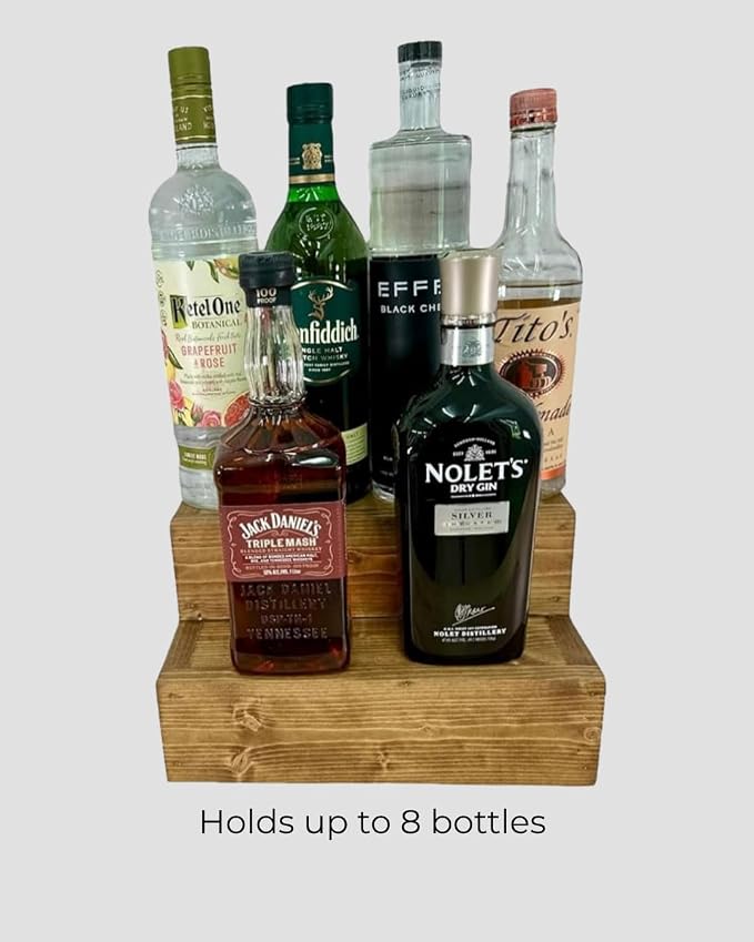 Tiered Bottle Shelf | 2 Tier Liquor Bottle Display | Bar Organization | Kitchen - Image 2