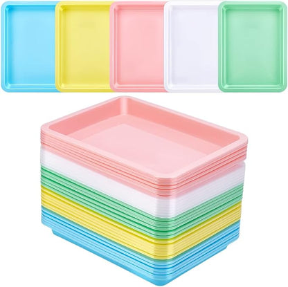 30Pcs Plastic Art Trays, 9.6 x 7.3 Inches Activity Craft Sand Trays Flat by INTERWARM