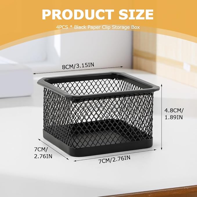 Paper Clip Holder for Desk, Paperclip Holders Mesh Paperclip Dispenser - Image 2