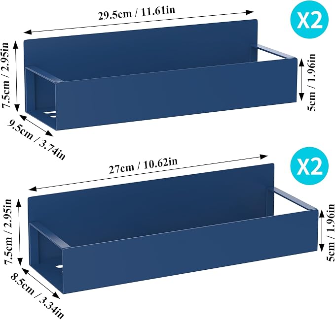 Metal Magnetic Spice Rack for Refrigerator Royal Blue, 4 Pack | Magnetic - Image 7