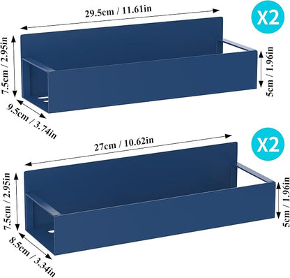 Metal Magnetic Spice Rack for Refrigerator Royal Blue, 4 Pack | Magnetic - Image 7