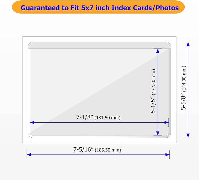 Clear Adhesive Index Card Pockets, 50 Pack | Top Open - Image 2