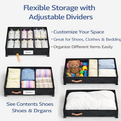 Underbed storage box with wheels that can be pulled, equipped with a partition - Image 6