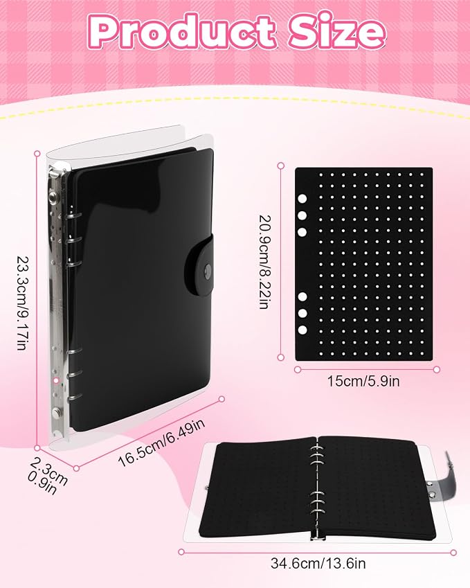 UCEC 8-Page Enamel Pin Display Book & 50 PCS Pin Backs, A5 Binder - Image 4