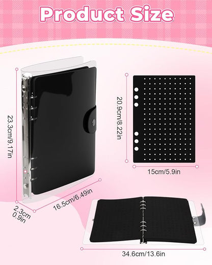 UCEC 8-Page Enamel Pin Display Book & 50 PCS Pin Backs, A5 Binder - Image 4