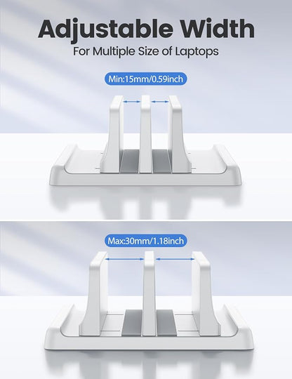 Vaydeer Vertical Laptop Stand for Desk, Dual Slots Plastic Laptop Holder - Image 7