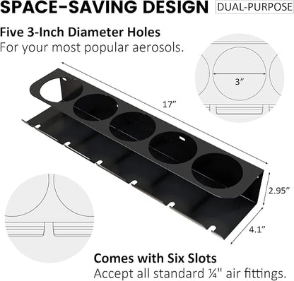 UNITEDPOWER Pneumatic Tool Holder/Aerosol Rack Combo, Wall Mounted Spray Can - Image 2