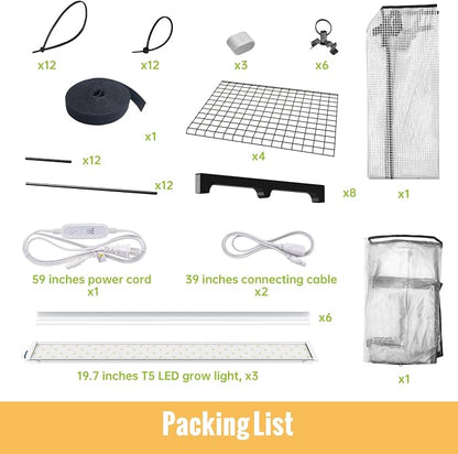 Indoor Greenhouse with Grow Light, 4-Tier Plant Stand with Zippered PVC Tent - Image 8