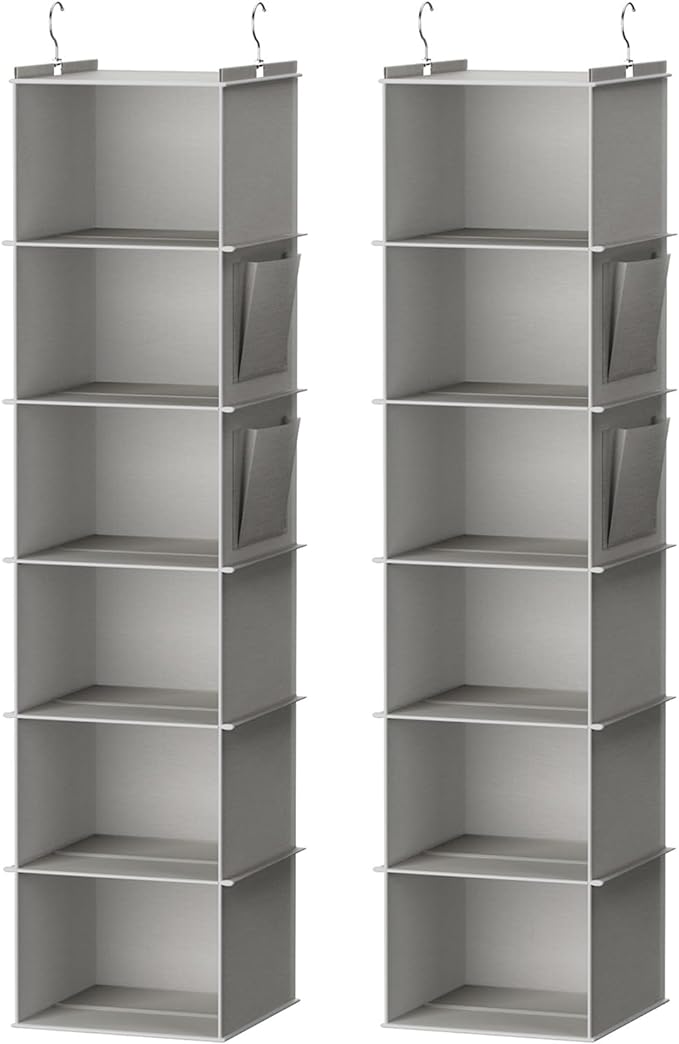 YOUDENOVA Hanging Closet Organizer, 6-Shelf Closet Hanging Storage Shelves by YOUDENOVA
