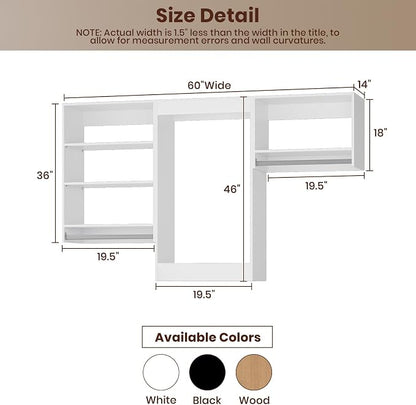 ROOMTEC Modular Closet System, Wall-Mounted Wooden Tower - Image 2