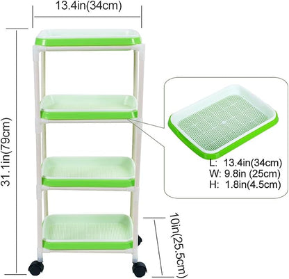 4 Layers Sprout Trays with Extra Strength Plastic Shelf Soil-Free Healthy - Image 4