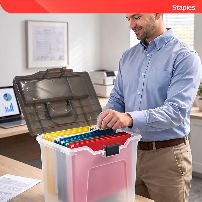STAPLES File Box File Portable Tote, Letter Size - Image 8