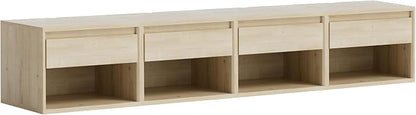 Mid Century Modern Floating Nightstand Set of 4, Wall Mounted End Table by MoomJiee