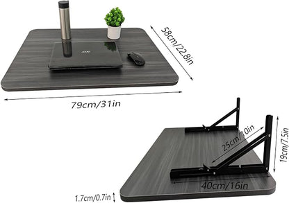 31" x 22.8" Wall Mounted Folding Desk, Floating Shelf Storage Table - Image 2