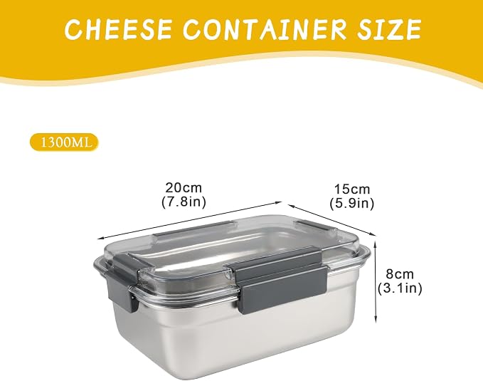 Cheese Container for Refrigerator, Cheese Stainless Steel Container - Image 7