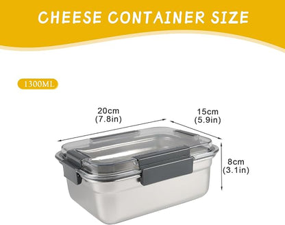 Cheese Container for Refrigerator, Cheese Stainless Steel Container - Image 7