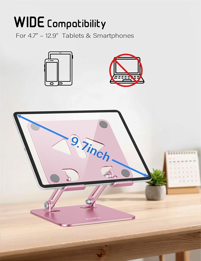 Tablet Stand Holder for Desk, Adjustable Desktop Tablet Holder, Foldable - Image 3