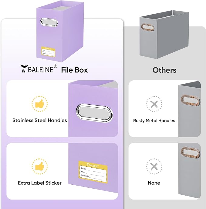 BALEINE File Organizer Box, Cardboard File Folder Organizer - Image 5