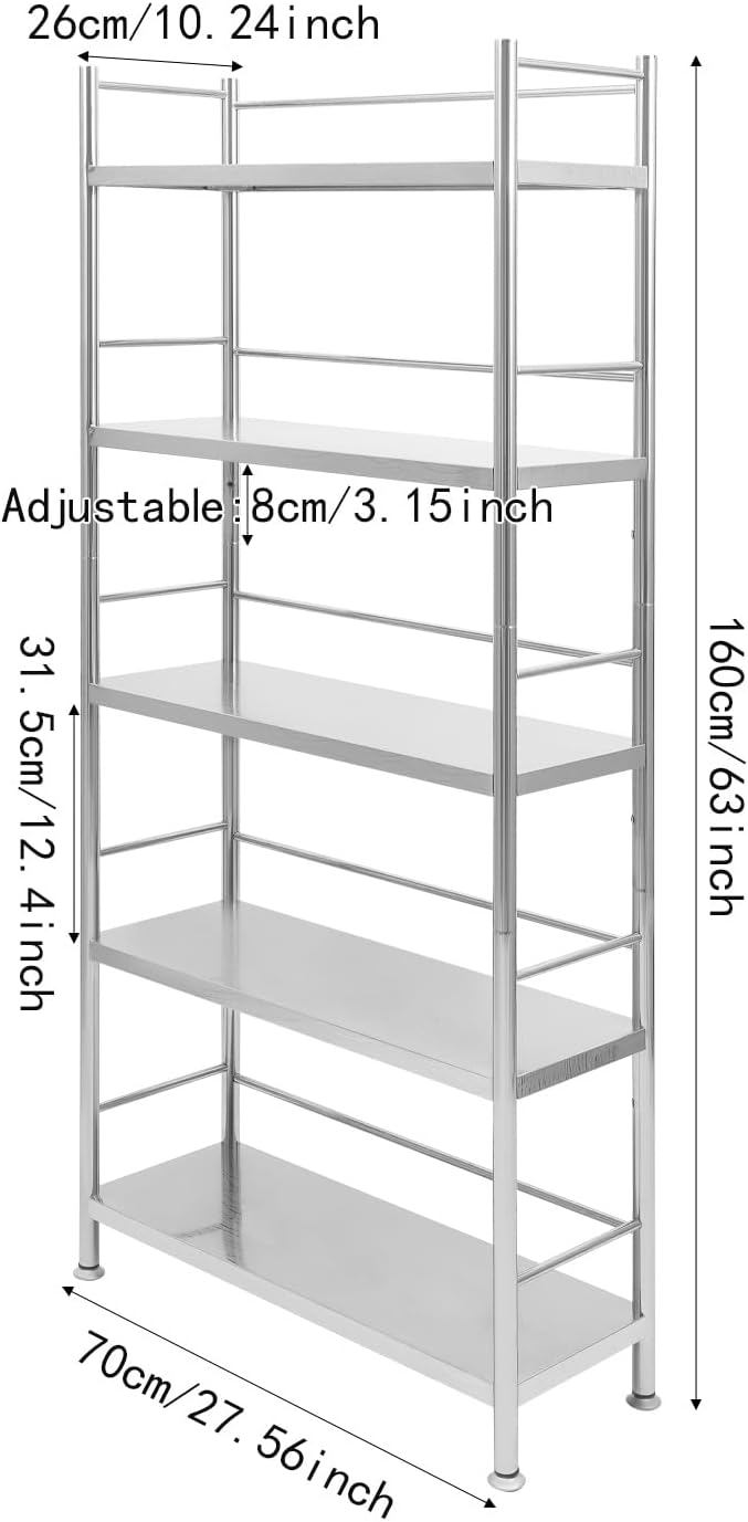 5-Tier Adjustable Rack Storage, Heave Duty Shelf Storage Unit Up to 22lb Each - Image 3