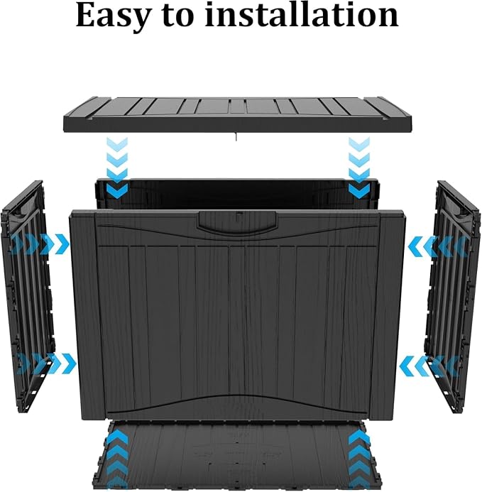 45 Gallon Resin Deck Box, Waterproof Outdoor Storage Box - Image 8