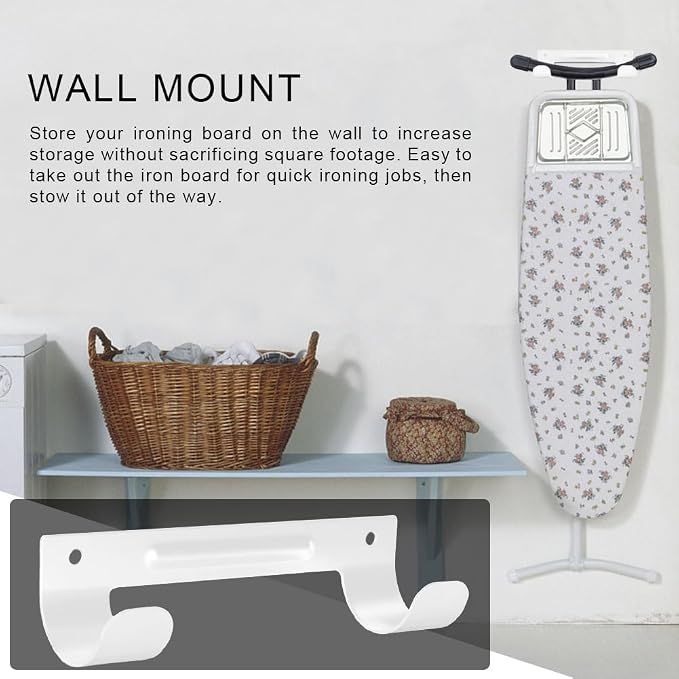 Ironing Board Hanger, Wall Mount Ironing Board Holder Organizer Wall Rack - Image 3