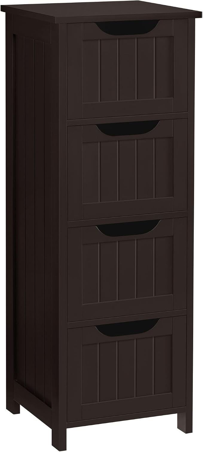 Yaheetech Bathroom Storage Cabinet, Espresso | Narrow Freestanding Organizer by Unknown
