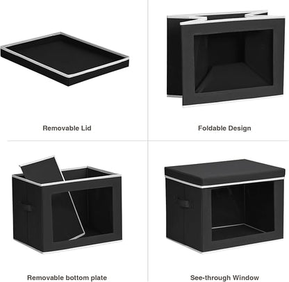Homsorout Storage Bins with Lids, 4 Pack Large Storage Cubes with Window - Image 7